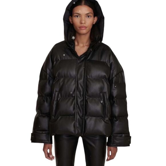 Staud Oversized Ace Coat Puffer Jacket With Hood Black Size Medium NWT Sold Out - Picture 5 of 15